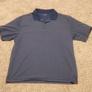 Grandslam XXL navy blue with cream stripes polo shirt